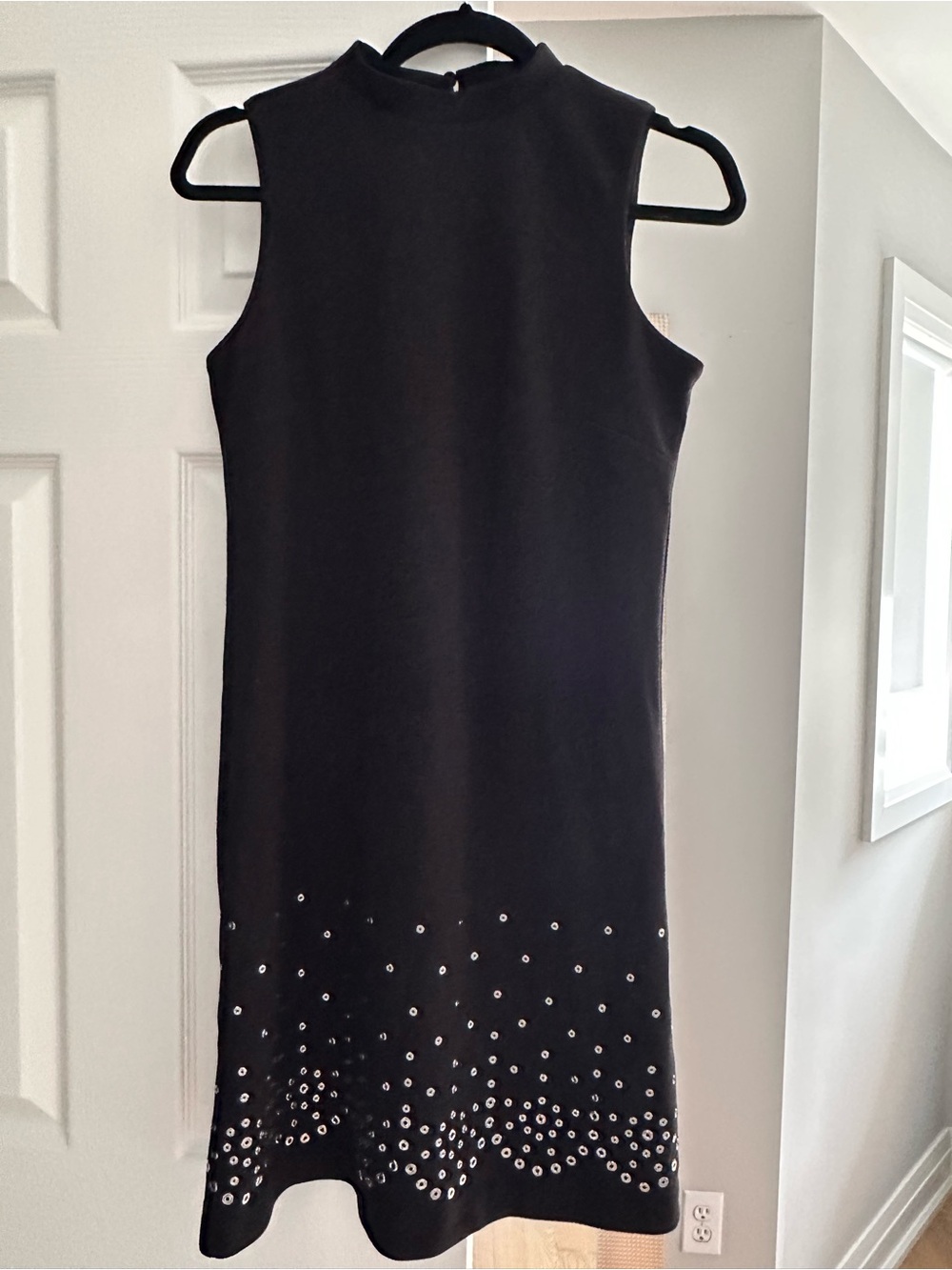 Guess by Marciano Black Sleeveless Midi Dress with Metallic Eyelets